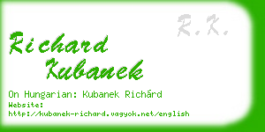 richard kubanek business card